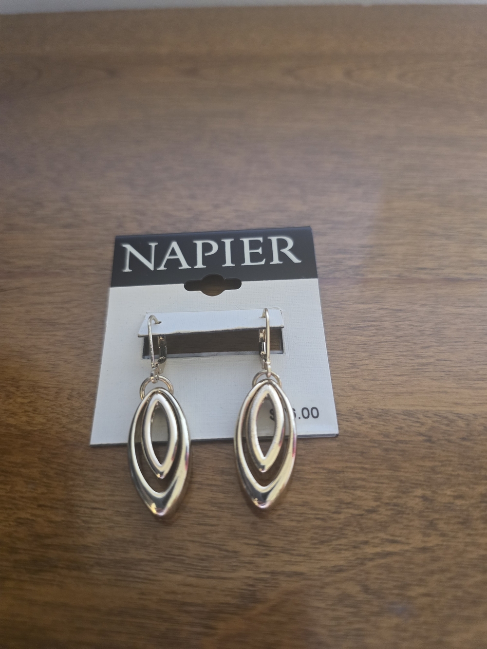 Napier Silver Drop Dangle Earrings